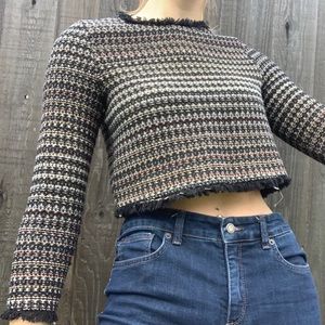 Zara Tweed Knit Crop Top size s/m